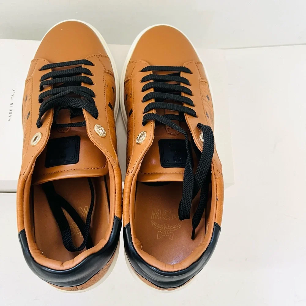 NWOB MCM women's sneakers in luggage tan 38